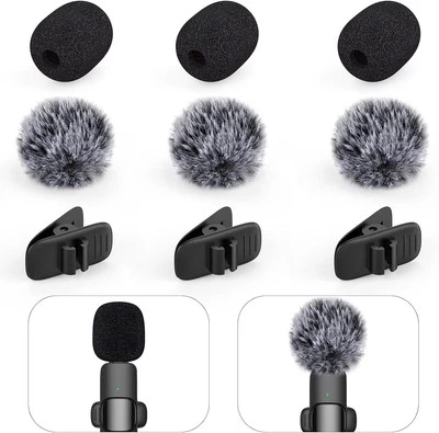 BRAND: VEZQUA Mini Wireless Furry Windscreen & Foam Cover Set for Lavalier Microphone,...
