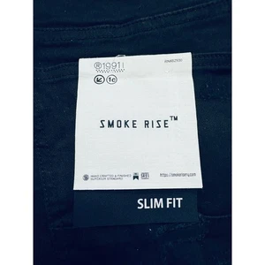 Pantalones de mezclilla negros desgastados rasgados talla 42x32 talla 42x32 talla Smoke Rise ajustados nuevos con etiquetas - Imagen 1 de 6