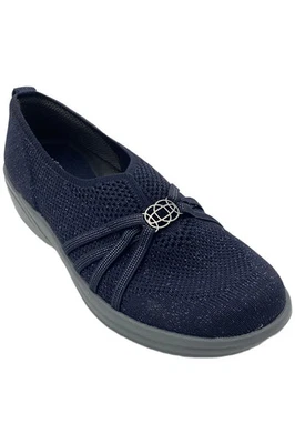 Bzees Mujer Nicho Tejido Sin Cordones Plano Azul Marino Foto 1 de 3