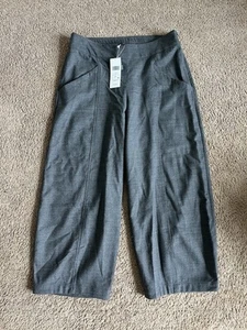 NEW Eileen Fisher Pants Womens Small Gray Wide Leg Wool Sarong Cropped Stretch - Picture 1 of 6