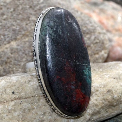 Sonora Sunrise 925 Silver Plated Gemstone Ring US 8 Aesthetic Jewellery JW - Image 1 of 3