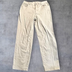 Lauren Jeans Co Ralph Lauren Womens Pants Sz 10 Tan Straight Leg Cotton Stretch - Picture 1 of 11