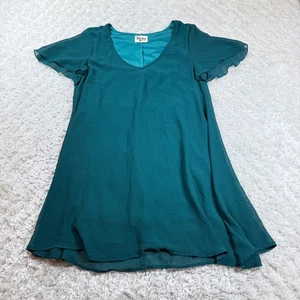 Show Me Your Mumu Kylie Mini Dress Teal Green Flutter Sleeve Medium Boho Party - Picture 1 of 9