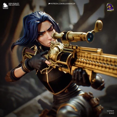 Caitlyn - Arcane FAN ART Figura Estátua Impressão 3D Kit Modelo Sem Pintura - Imagem 1 de 4