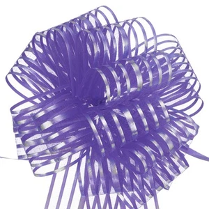 5pcs 8 Inch Organza Large Pull Gift Wrapping Bows Ribbon Chiffon Yarn Purple - Picture 1 of 6