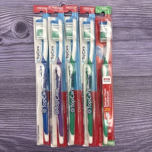 5 LOT Top Care Everyday / CVS Toothbrush Medium Firm New Old Stock Colgate Extra - Picture 1 of 9