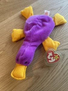 Ty Beanie Baby Patti the Platypus 1993 Fuchsia PVC Pellets Style 4025 Original - Picture 1 of 15