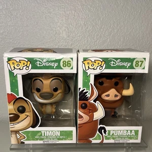 Funko Pop! Lote de figuras de vinilo abovedadas Disney El Rey León TIMON #86 PUMBAA #87 - Imagen 1 de 22