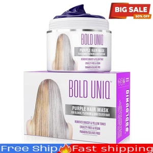 Bold Uniq Purple Blonde Platinum & Silver Hair Mask Sulfate Free Toner Hot Sale - Picture 1 of 11