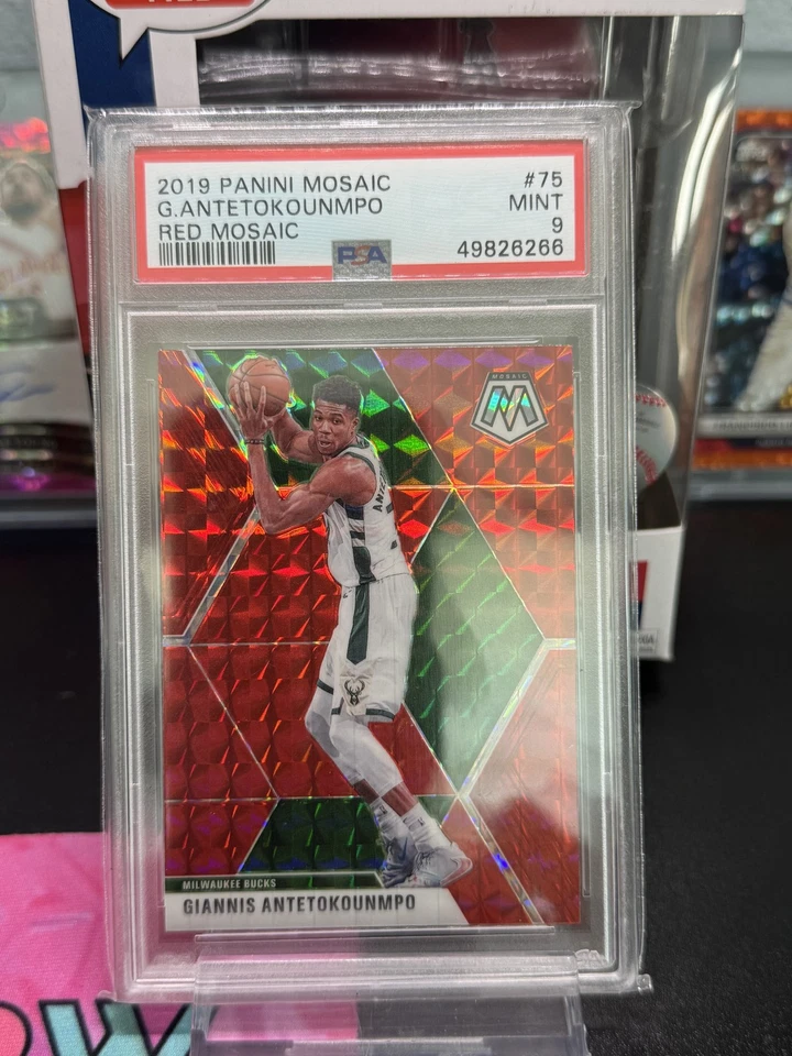 2019 Panini Mosaic #75 G.Antetokounmpo Red Mosaic PSA 9 - Image 1 of 1