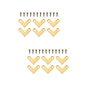 12 Pcs Right Angle Corner Brackets Sturdy Corner Brackets Brass Bracket Joints - Picture 1 of 12