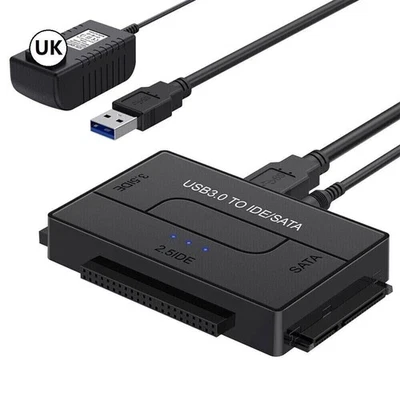 USB 3.0 to IDE SATA Converter External Hard Drive Adapter Kit with Power Adapter - Image 1 of 4