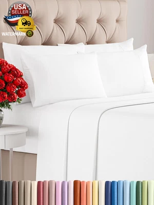 Juego de sábanas Queen 6 piezas - Sábanas de refrigeración para durmientes calientes - Ropa de cama de lujo de hotel Foto 1 de 4