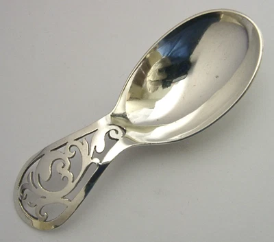 QUALITY ENGLISH SOLID STERLING SILVER CADDY SPOON 1950 MID CENTURY — 第 1/4 张图片