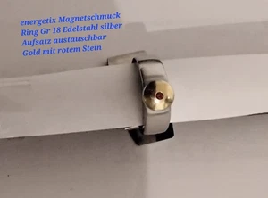 Energetx Magnetschmuck Edelstahlring + Austauschbarer Ringaufatz  - Bild 1 von 3
