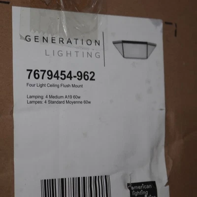 Lámpara de techo Morrison Generation Lighting 4 luces níquel cepillado - sellada Foto 1 de 4