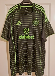 Celtic 25/26 Season Adidas Mens Stadium Away Soccer Football Jersey Black Green - Picture 1 of 18