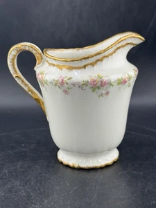 Double Gold Haviland Schleiger #? Milchkännchen mit rosa Blumen Bänder  - Bild 1 von 7