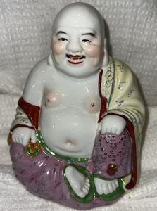 De colección 8" Marcado '73 Budismo Maitreya Porcelana Buda Estatua 8"x6.5"x3.5" - Imagen 1 de 11
