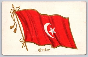 Turkey National Flag (Ottoman Empire) White Star and Crescent Red Field Postcard - Picture 1 of 2