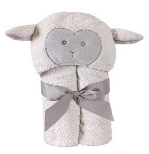 Terry Plush Hooded Bath Towel, Lamb, 0-24 Months - Picture 1 of 1