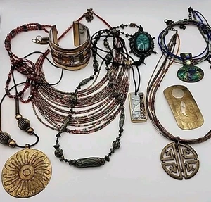 Vintage Boho Ethno Hippie Modeschmuck Konvolut Materialmix tragbar... - Bild 1 von 20