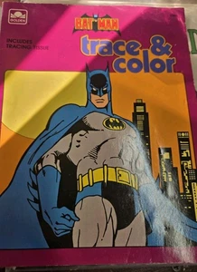 Vintage used 1989 Batman Trace and Color Book Golden Includes Tracing Tissue - Bild 1 von 4