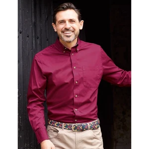 Camisa Peter Christian Borgoña Suave Algodón Orgánico Sarga Abotonada Para Hombres XL Nueva - Imagen 1 de 6