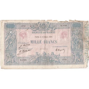 [#1294706] France, 1000 Francs, Bleu et Rose, 1923-10-10, R.1725, VF - Picture 1 of 2