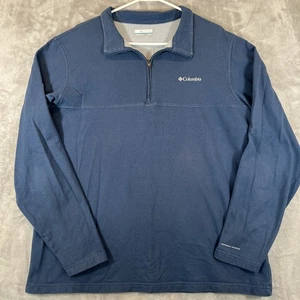 Columbia Omni Wick Mens 1/4 Zip Long Sleeve Blue Pullover Shirt Size XL - Picture 1 of 9