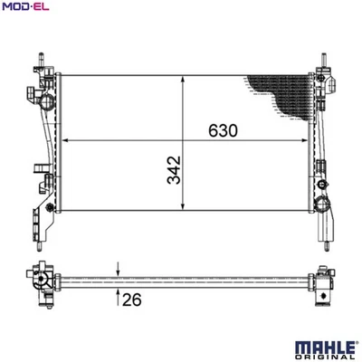 RADIATOR ENGINE COOLING CR 1120 000S FOR PEUGEOT FIAT FIORINO/Box/Body/MPV 1.2L - Image 1 of 4