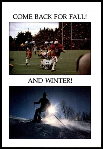 Vintage Wisconsin Tourism Postcard Fall Football & Winter Skiing 1970s - Picture 1 of 3