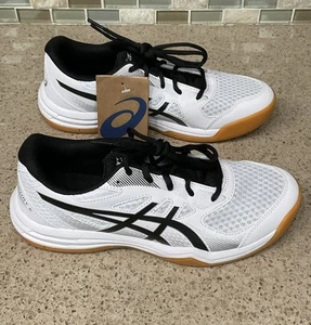 ASICS NWT Kids Upcourt 5 Grade School Shoes Sneakers Size 6 White/Black New - Imagen 1 de 9