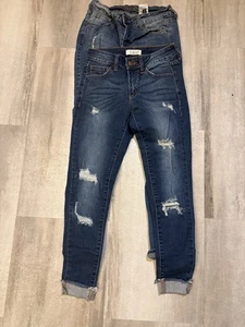 KanCan Medium Blue Distressed Kids Jeans - Picture 1 of 5
