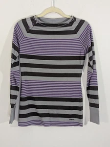 Neu ohne Etikett Patagonia Au Bateau Top Gr. Small grau schwarz lila gestreift Bio-Baumwolle - Bild 1 von 6