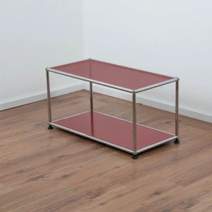 USM Haller Beistelltisch Couchtisch perforiert - Rubinrot RAL 3003 - 75x35x39 cm - Bild 1 von 3