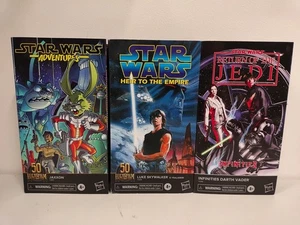 STAR WARS 6 INCH FIGURES 50 LUCASFILM LTD JAXXON LUKE YSALAMIRI DARTH VADER BNIB - Foto 1 di 5