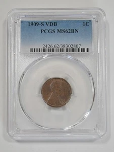 1909 S VDB Lincoln Cent 1C, MS 62 BN PCGS - Picture 1 of 8