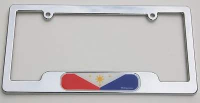 Philippine ABS Chrome plated License Plate Frame Dome Emblem free caps Foto 1 de 4