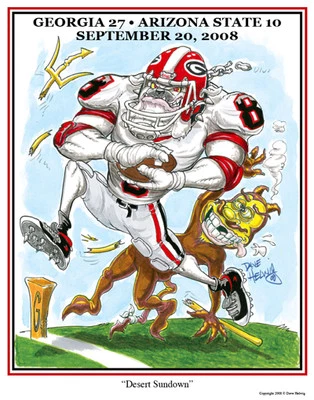 Georgia Bulldogs Fútbol AJ Verde Obra de Arte Lote de 3 Impresiones Total UGA Dawgs Foto 1 de 3