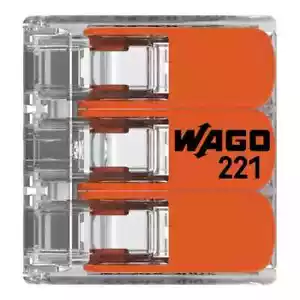 Wago 221-613 Lever-Nuts 10AWG 3 Conductor Compact Wire Connectors 30 PK - Picture 1 of 6
