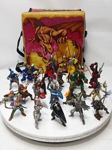 Papo -Blue Box Lot Of Medieval Knights Ogre Dragon + More- 25 Total 1999-2006