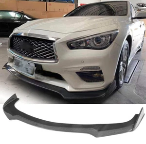 Divisores de alerón labial de parachoques delantero de carbono real para Infiniti Q50 Base 2018-2020 - Imagen 1 de 13