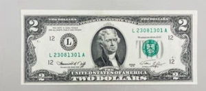 2 Dollar Bill Misprinted Treasury Seal and Serial Number - Rare Circulated 1976 - Picture 1 of 8