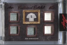 2021 Joe Dimaggio Leaf Art of Sport ENSHRINED EXHIBIT 5 JERSEY RELIC 6/6 Yankees