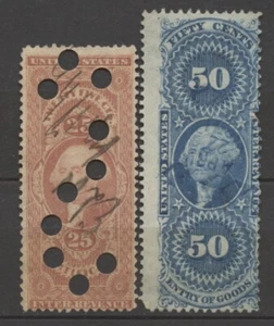 Nº: 128179 - USA - "PARTE POSTERIOR DEL LIBRO" - LOTE DE 2 SELLOS ANTIGUOS - ¡USADOS!! - Imagen 1 de 1