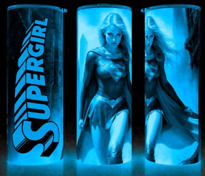Glow in the Dark Supergirl Sexy Comic Book Girl Cup  Mug Tumbler 20oz