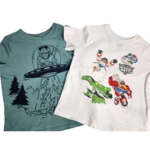 Old Navy Shirts Kids Toddler 2T Short Sleeve Dinosaur & Transformers - Lot of 2 - Picture 1 of 5