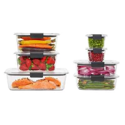 Rubbermaid Brilliance StainShield Plastic Food Storage Containers, 14-Piece Set - Image 1 of 4