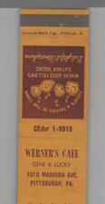 Matchbook Cover Werner's Cafe Gene & Lucky Pittsburgh, PA